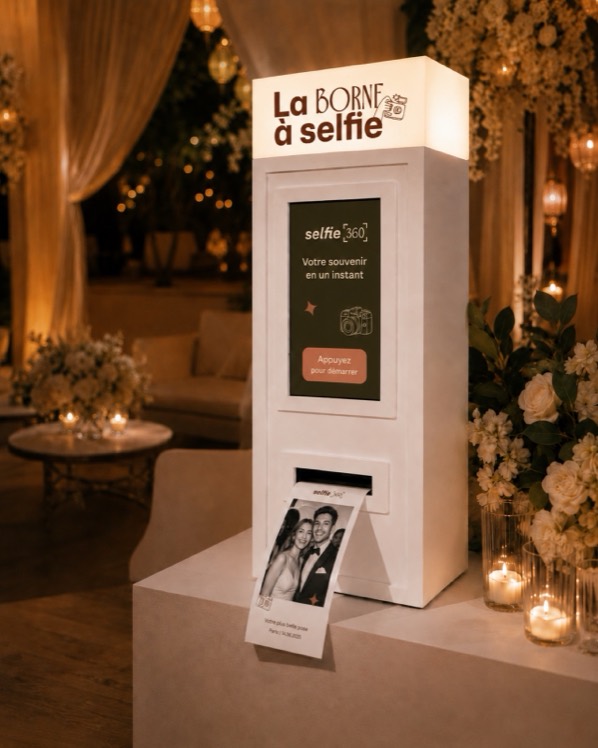 Borne à selfie Selfie360 avec impression instantanée pour mariage et événement